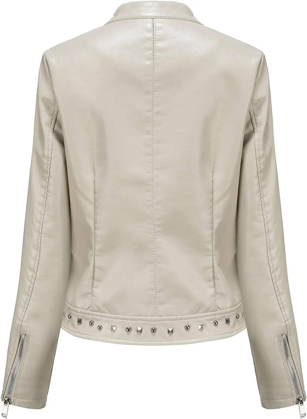Leather Jacket for Women Fashion Faux Leather Motorcycle Jackets Plus Size Pu Leather Tops Lightweight Moto Biker Coat