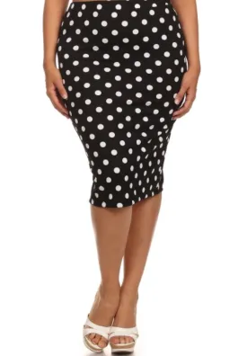 Leslie Polkadot Pencil Skirt- Plus Size