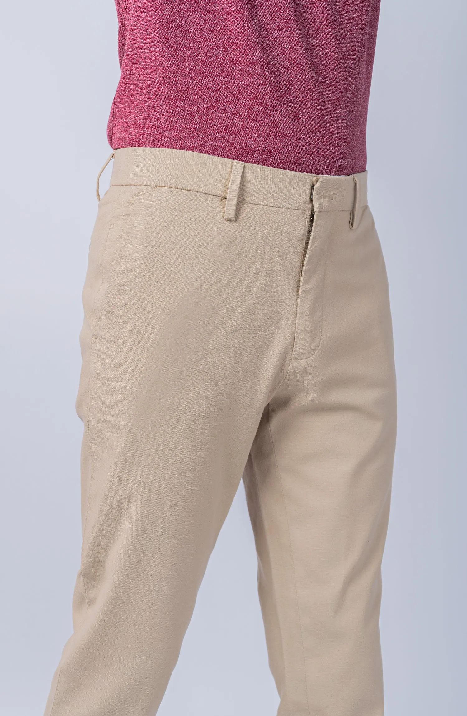 Linen Stretch Chino - Khaki