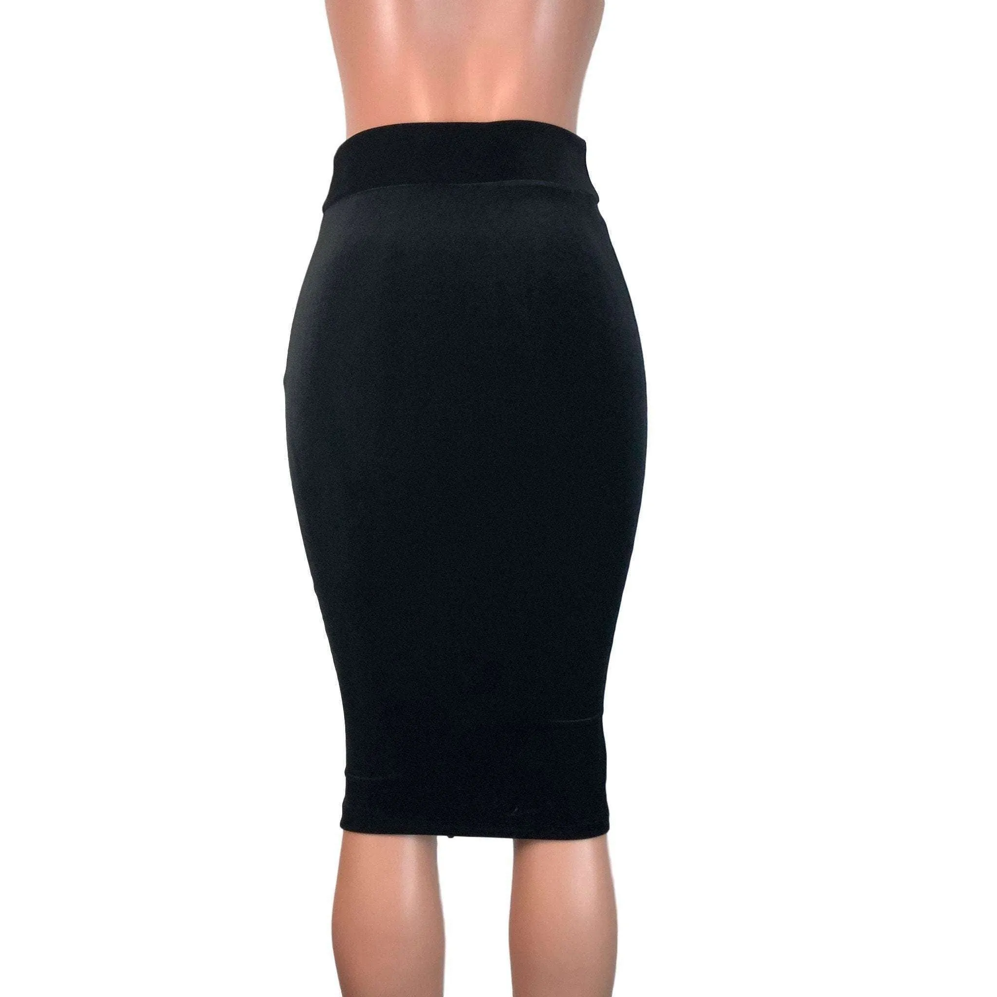 Long Pencil Skirt - Black Velvet