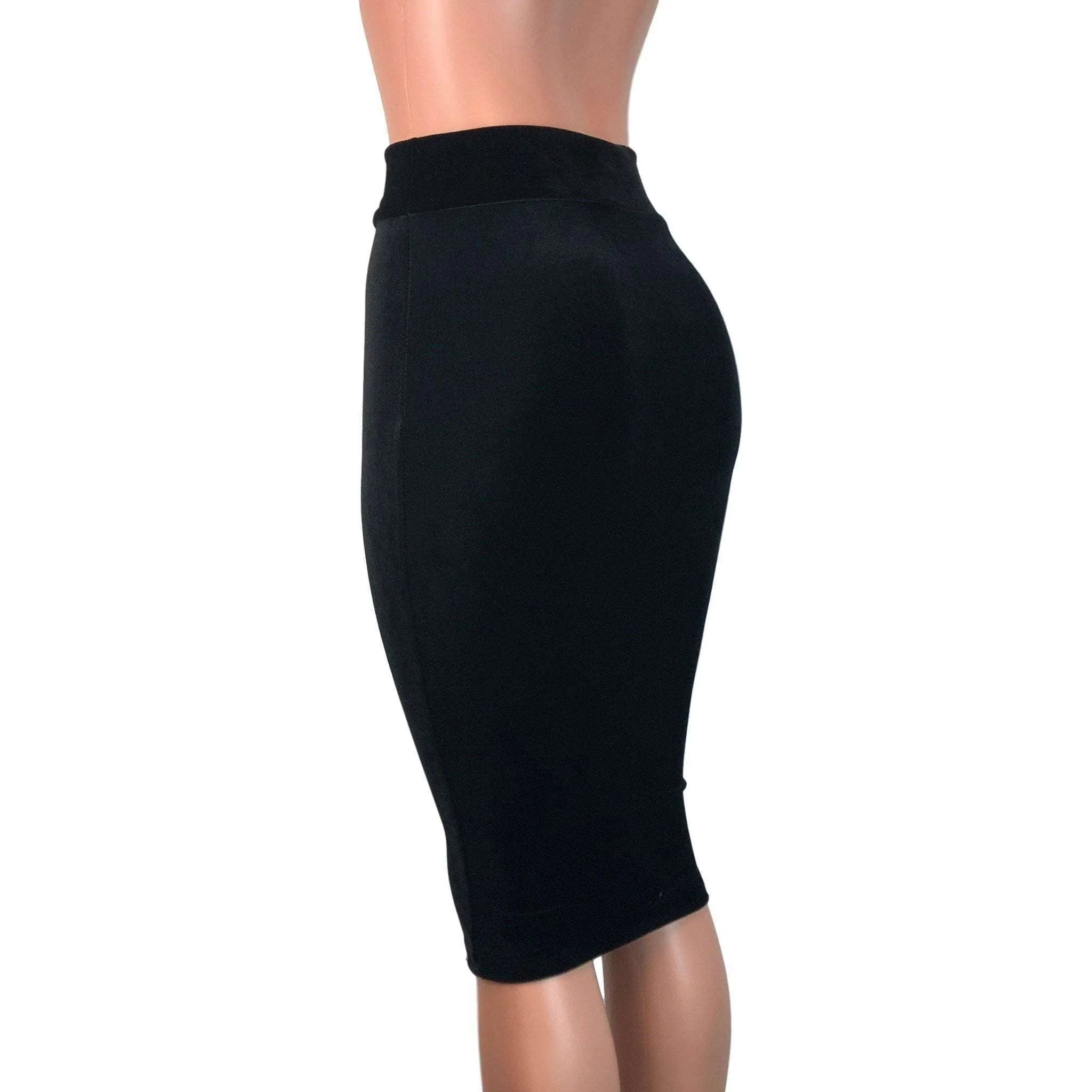 Long Pencil Skirt - Black Velvet