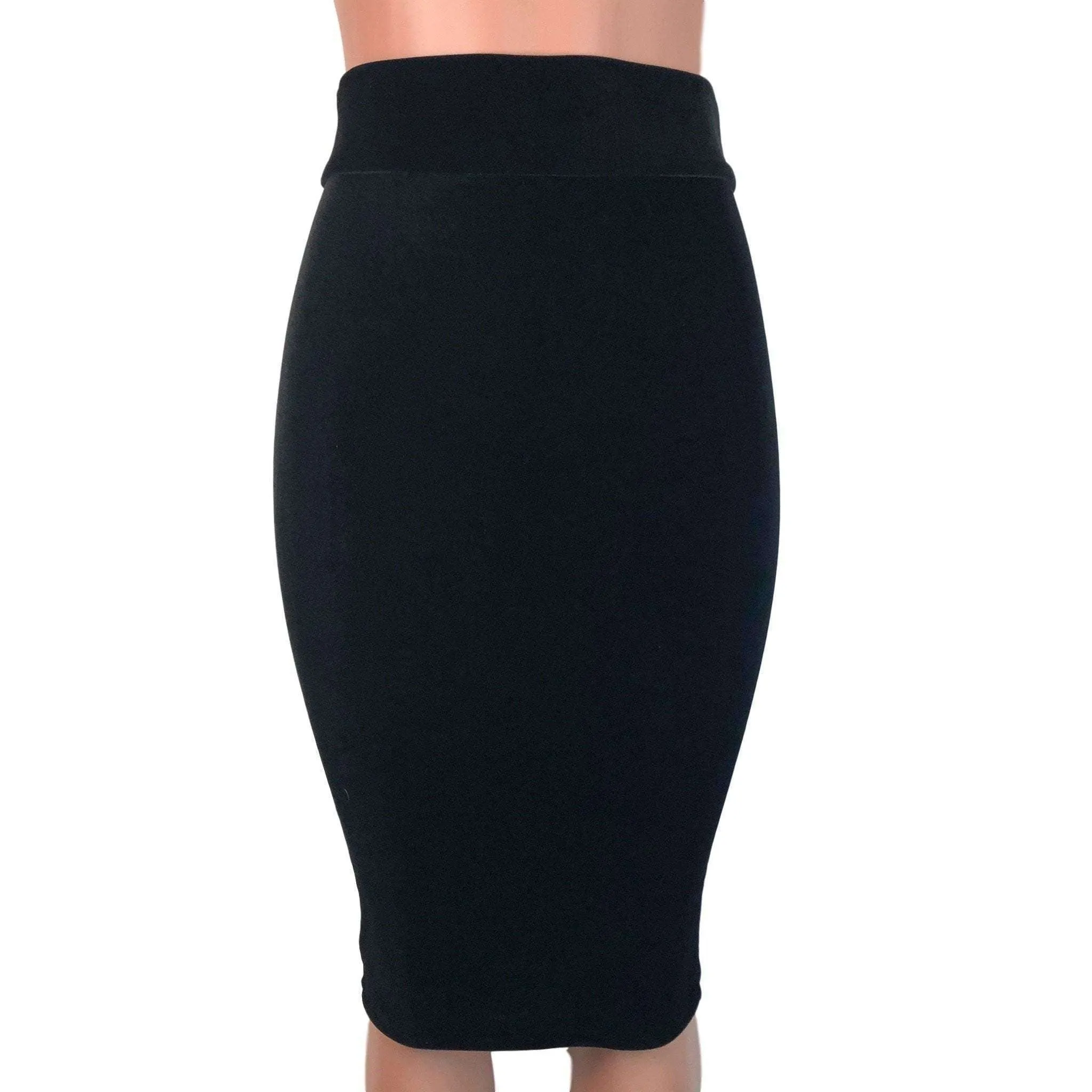 Long Pencil Skirt - Black Velvet