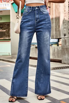 Loose Fit Buttoned Jeans