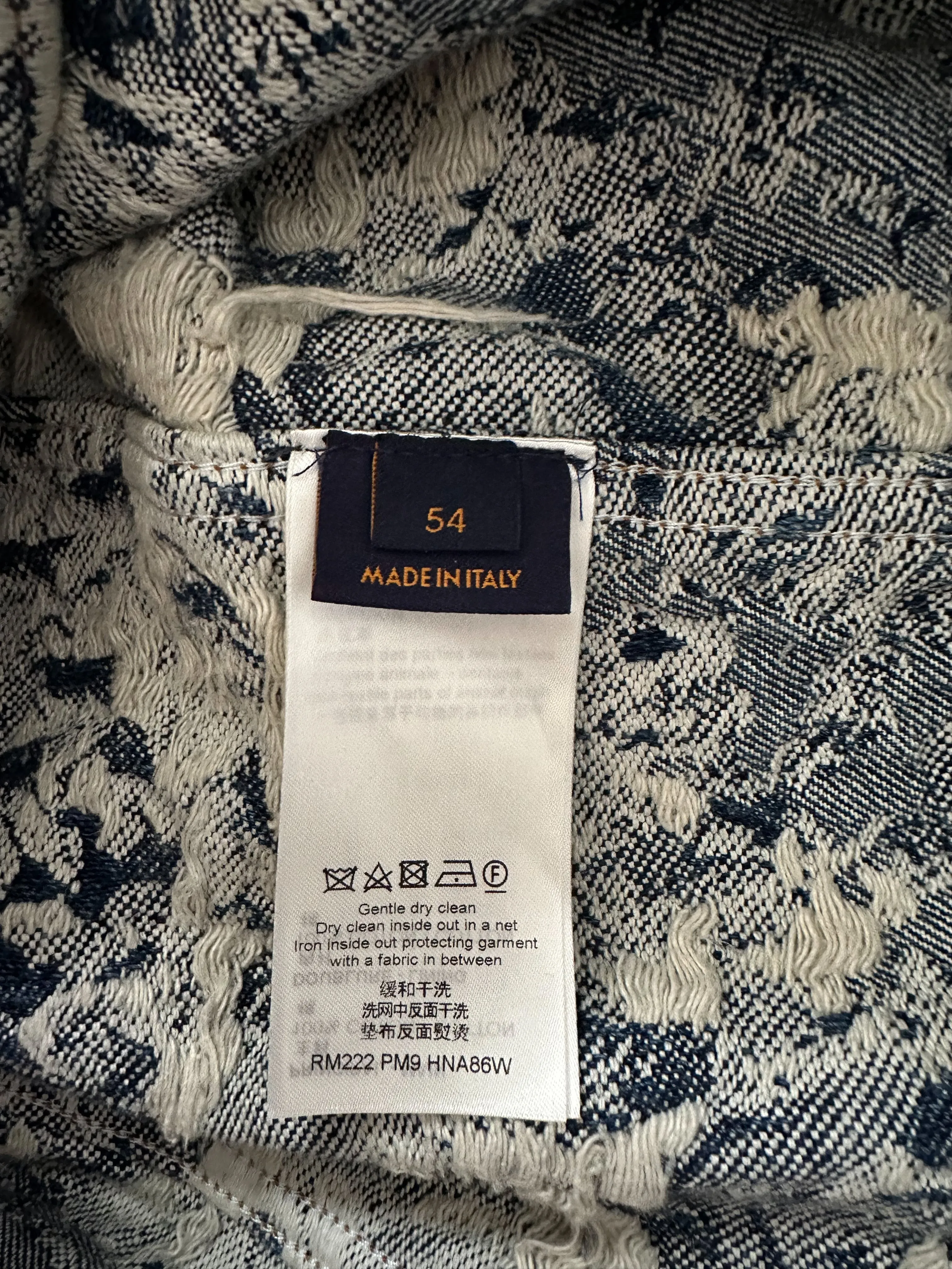 Louis Vuitton Blue Floral Distressed Denim Jacket