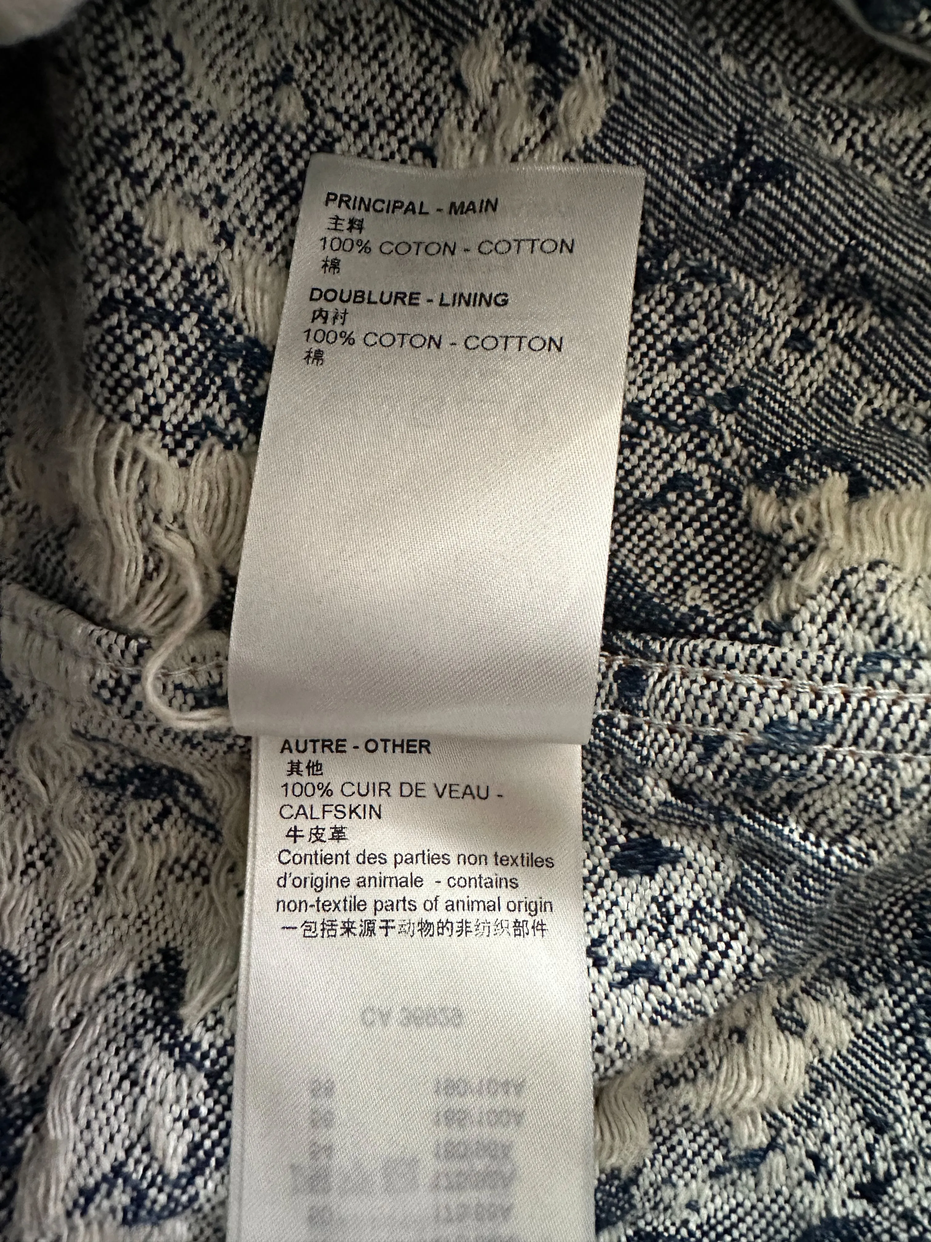 Louis Vuitton Blue Floral Distressed Denim Jacket