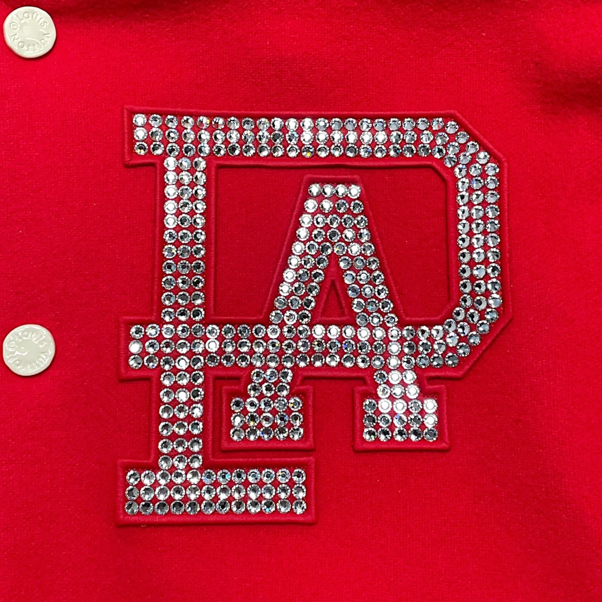 Louis Vuitton Mix Leather Varsity Blouson Jacket Bright Red