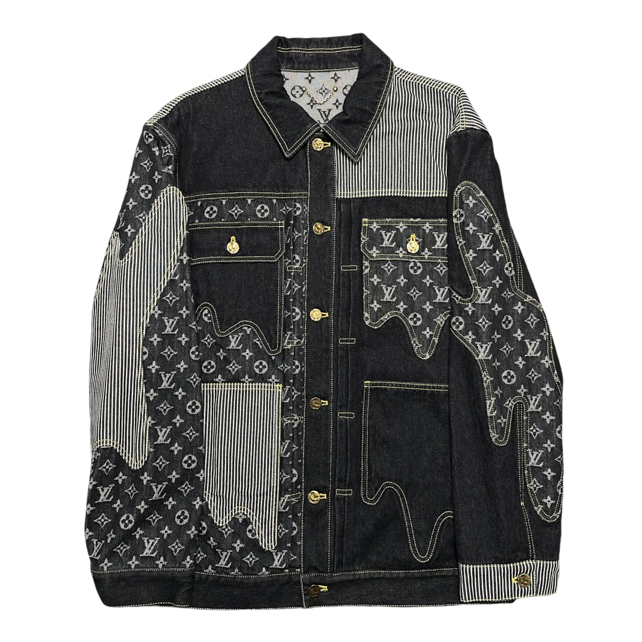 Louis Vuitton x Nigo Monogram Crazy Denim Workwear Jacket Black
