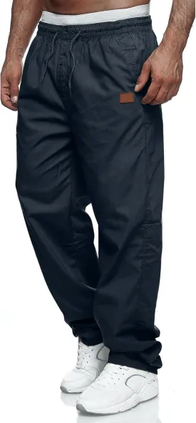 Mens Casual Jogger Pants Relaxed Fit Cargo Pants Drawstring Sweatpants Hiking Outdoor Twill Sport Pants