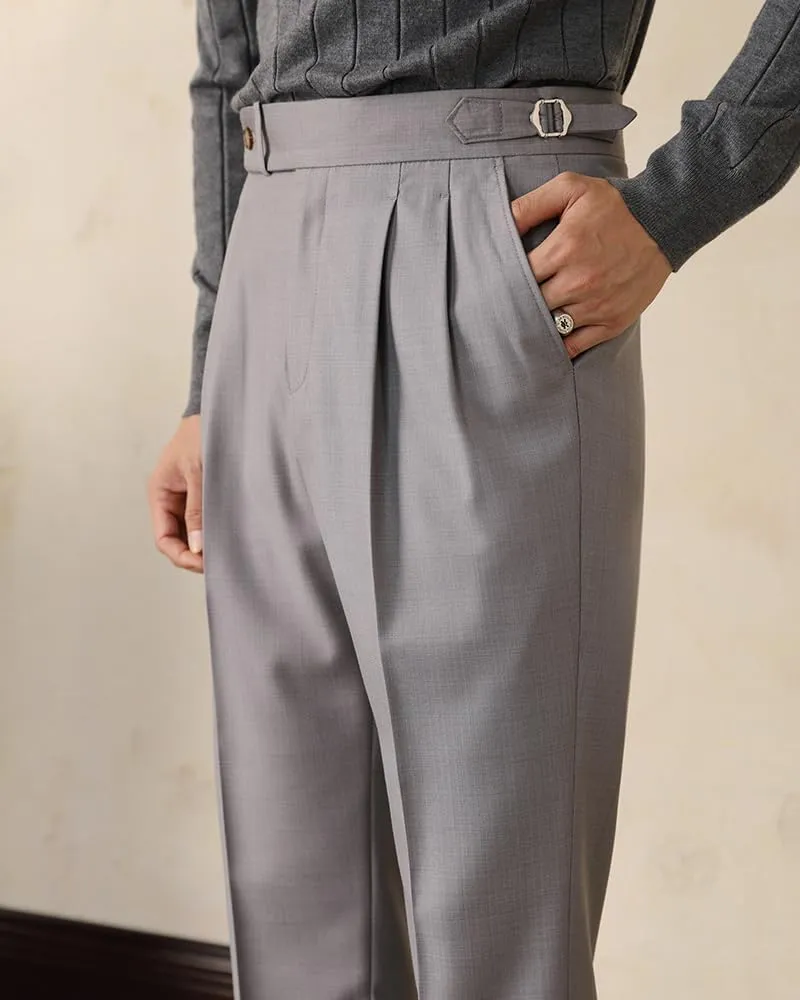 Men's Classic-Fit Business Pants Dress Suit Pants-Pleated Casual Trousers