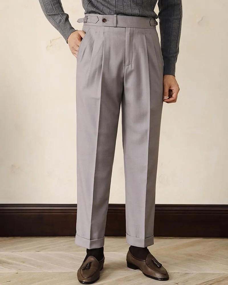 Men's Classic-Fit Business Pants Dress Suit Pants-Pleated Casual Trousers
