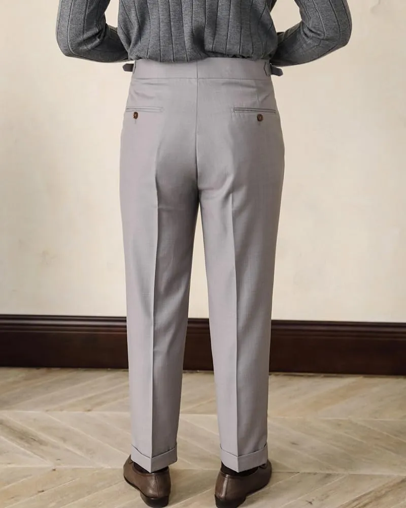 Men's Classic-Fit Business Pants Dress Suit Pants-Pleated Casual Trousers