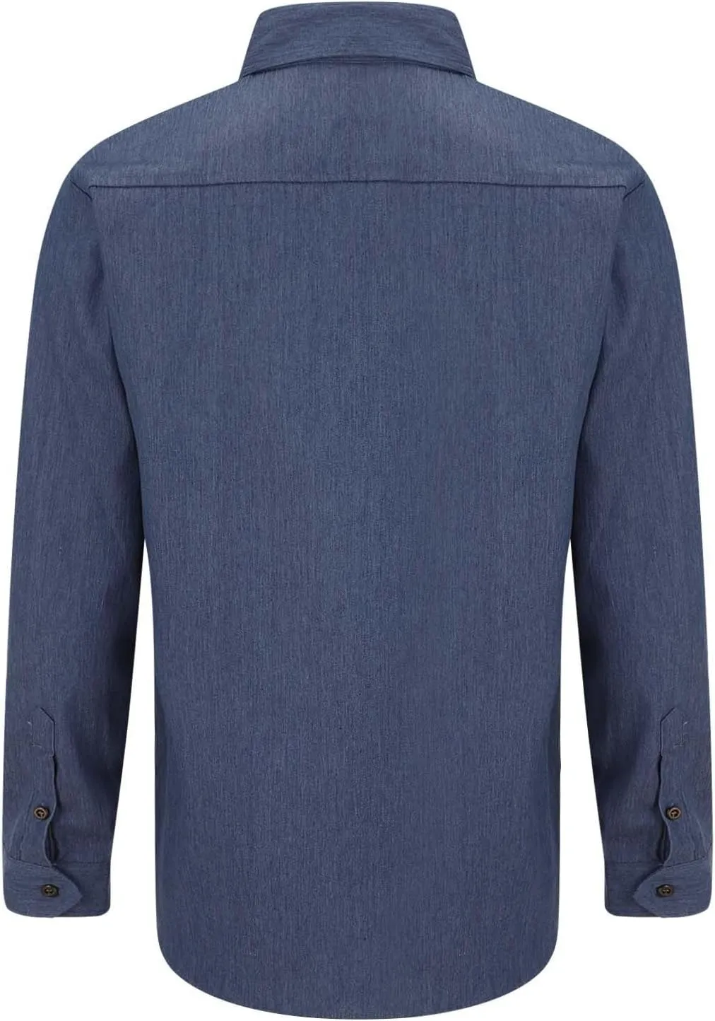 Mens Jeans Slim Fit Stretch Comfy Summer Outdoor Street Denim Shirts Lapel Button Down Long Sleeve Jacket with Pocket