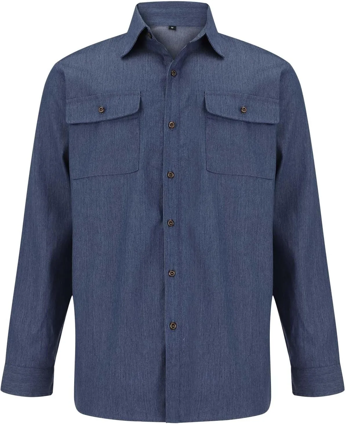 Mens Jeans Slim Fit Stretch Comfy Summer Outdoor Street Denim Shirts Lapel Button Down Long Sleeve Jacket with Pocket