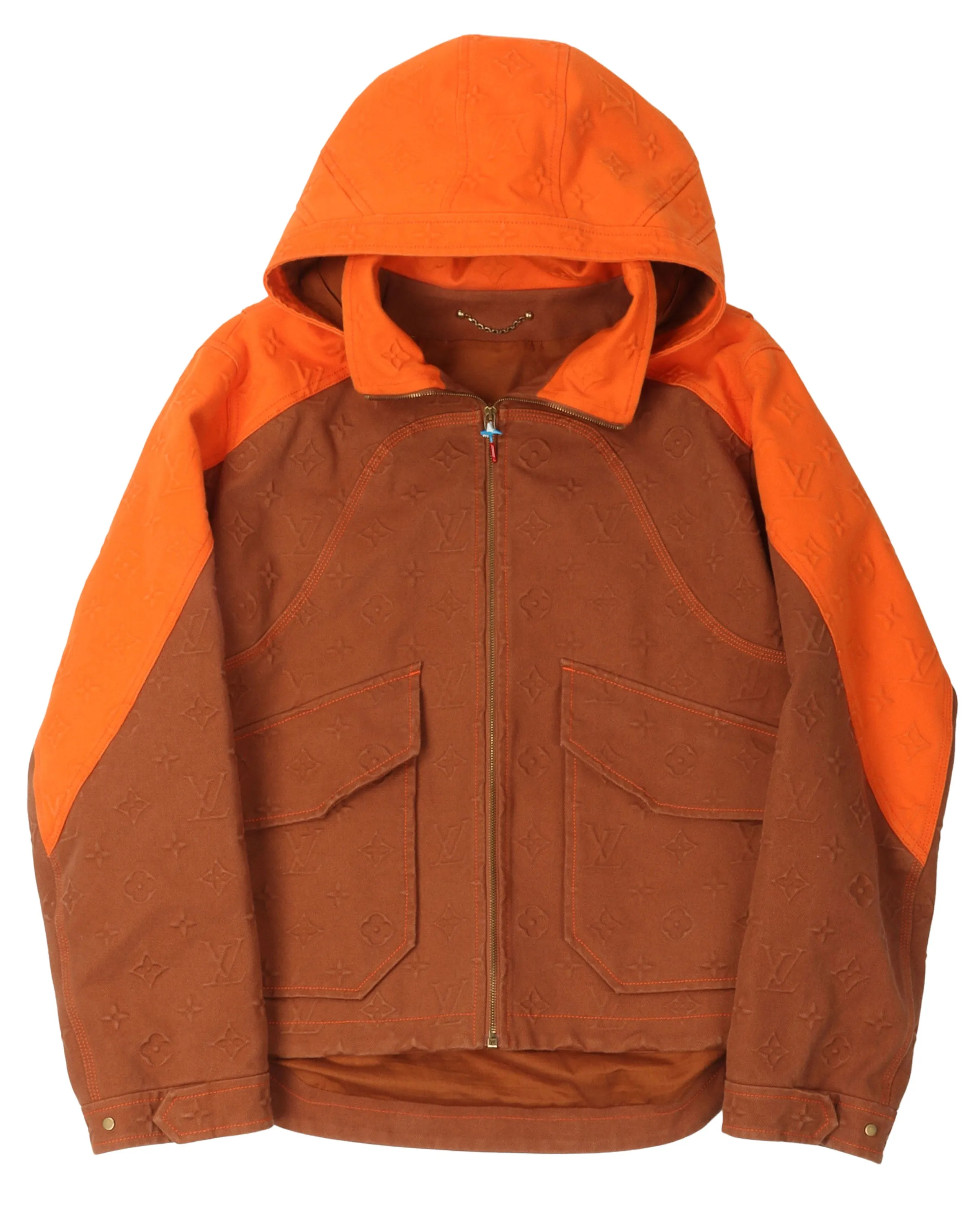 Monogram Hooded Denim Carpenter Jacket