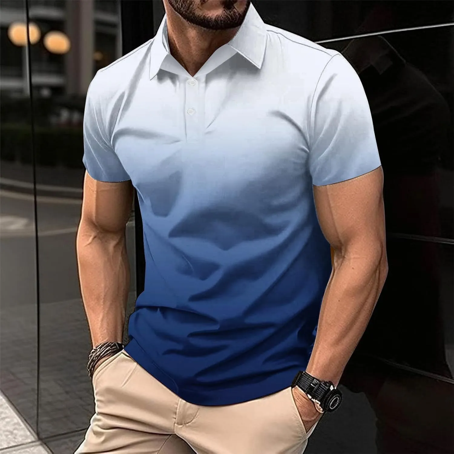 Muscularfit Mens Henley Shirts Short Sleeve Quarter Zipper Polo Shirt Summer Casual Loose Athletic Gym Workout Tee Tops 2024