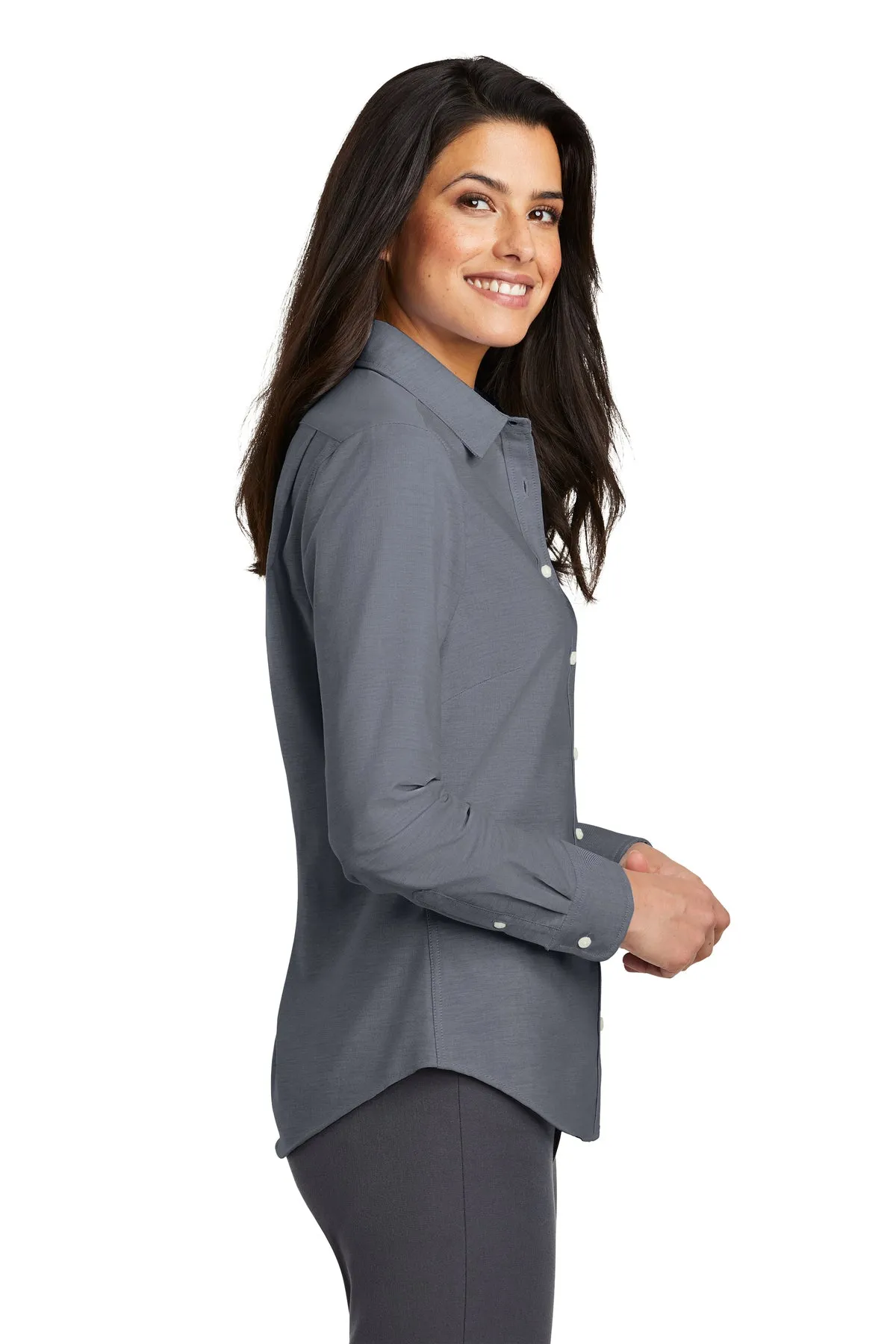 Port Authority Ladies SuperPro Custom Oxford Shirts, Black