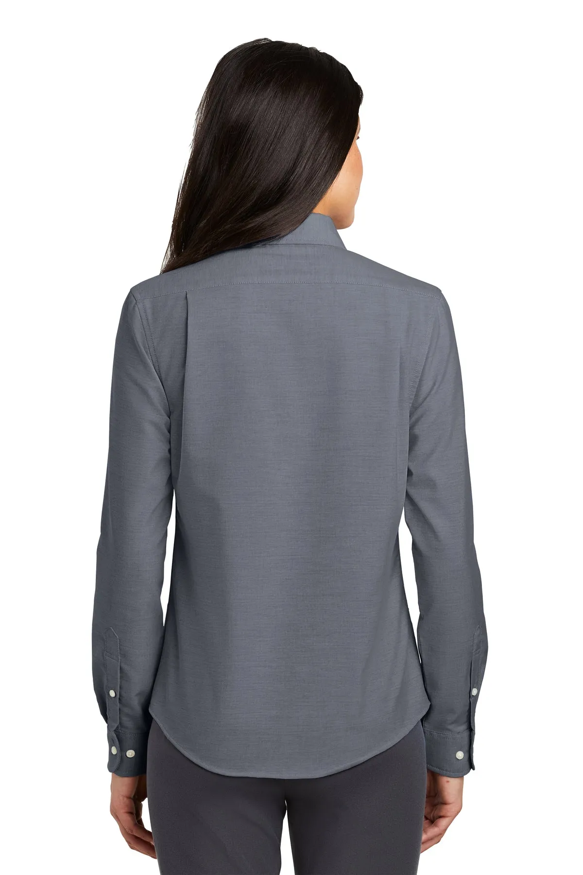 Port Authority Ladies SuperPro Custom Oxford Shirts, Black