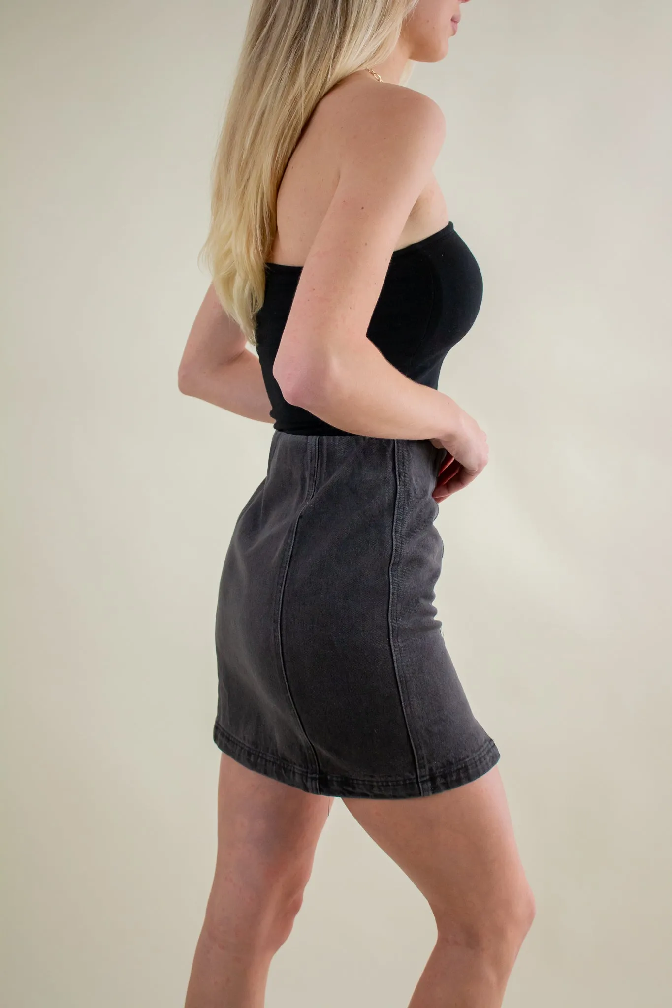 Sammy Denim Mini Skirt Black