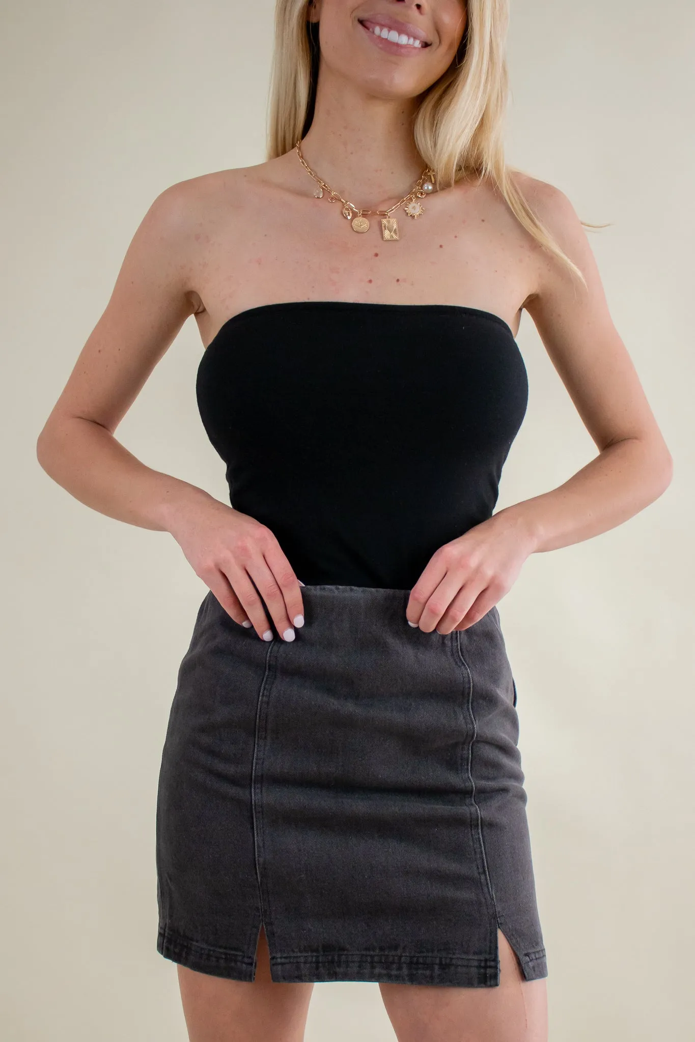 Sammy Denim Mini Skirt Black