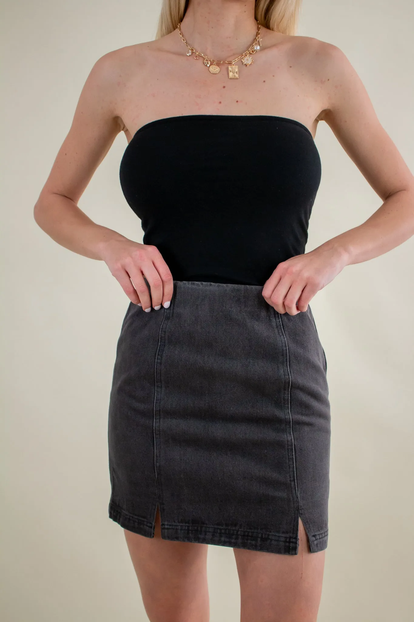 Sammy Denim Mini Skirt Black