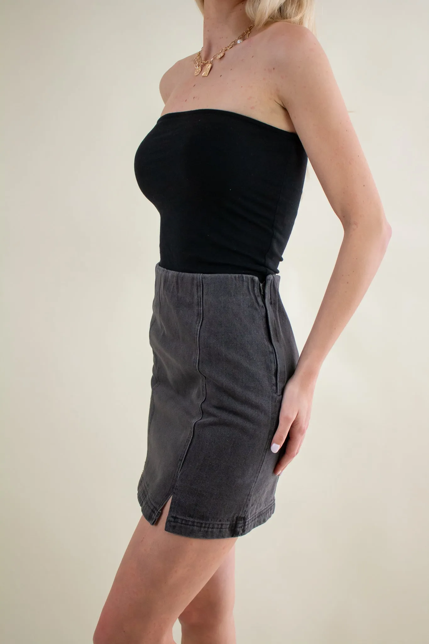Sammy Denim Mini Skirt Black