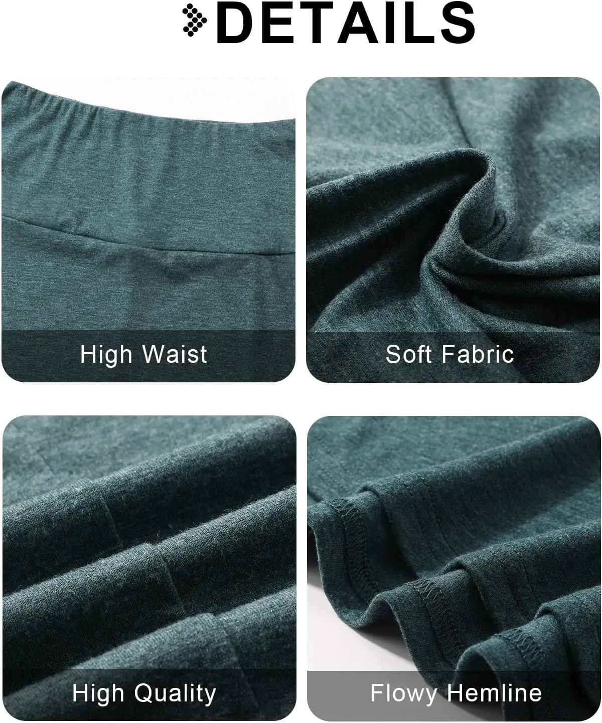 SEAFORM Women's Casual Mid Long Skirts Stretchy Ultra-Soft Flowy Maxi Formal Skirts High Waist Lounge Skirts for Women