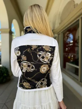 The White Denim Jacket / Black Stirrup
