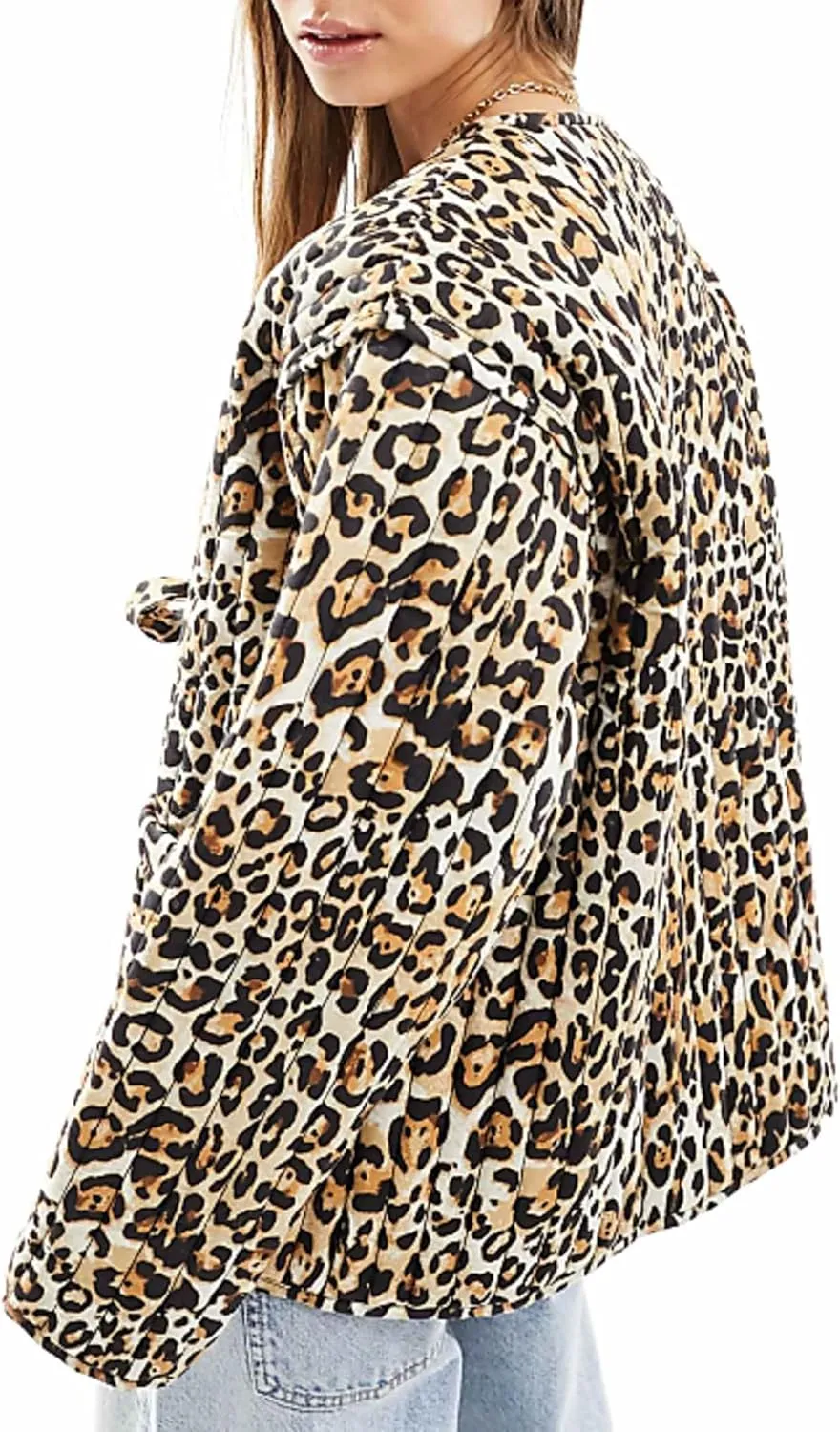 Women's Cropped Quilted Jacket Tie Front Lightweight Padded Puffer Cardigan Coat Outwear