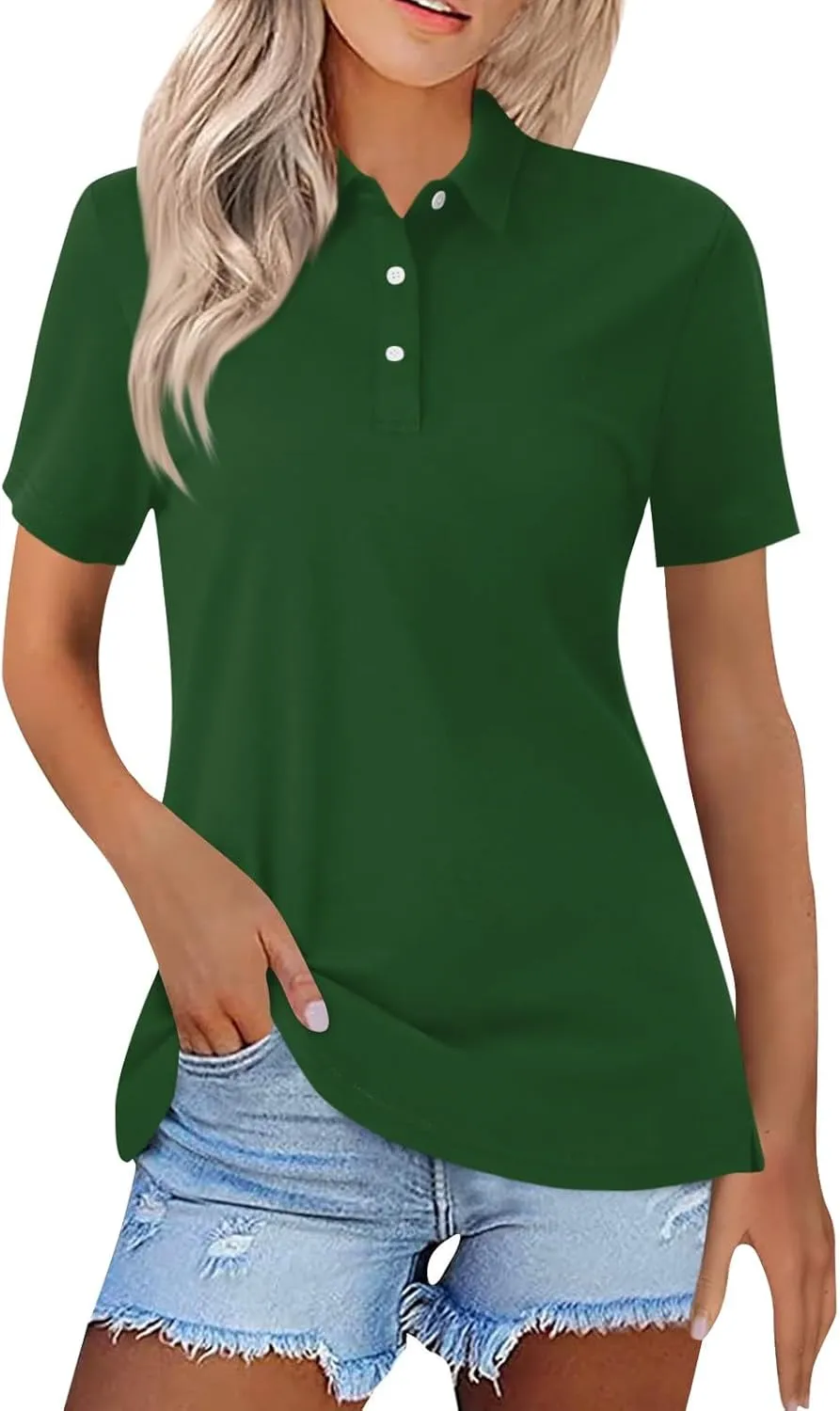 Womens Golf Collared Polo Shirts Lightweight Breathable Workout Tops Summer Quick Dry Short Sleeve Business Casual Tops