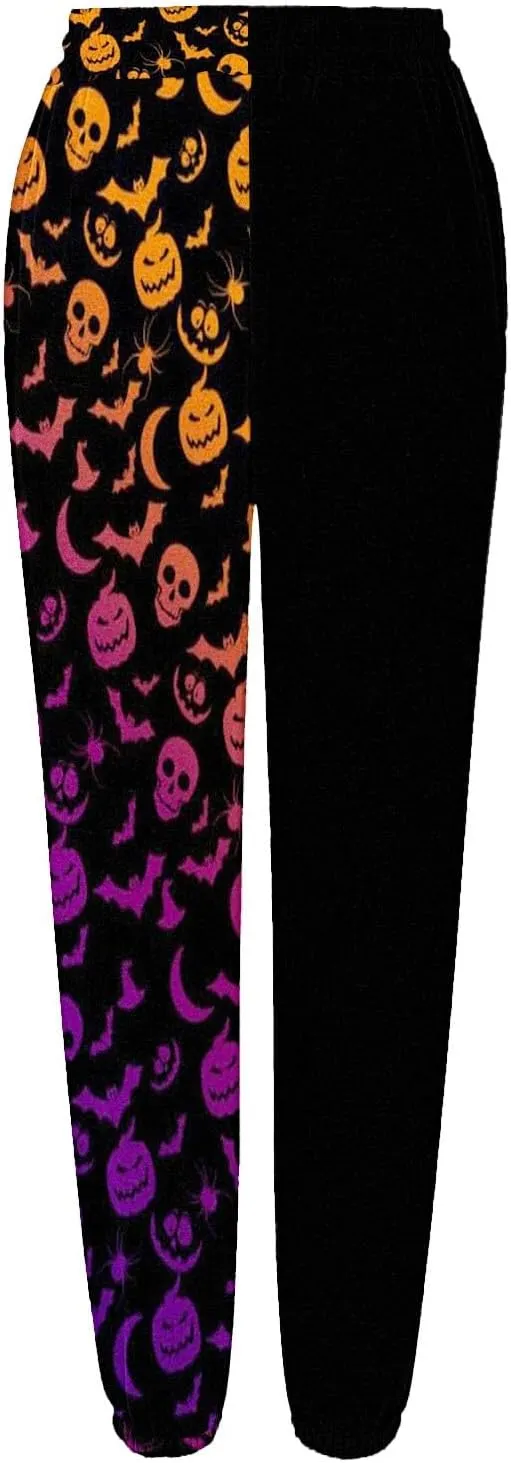 Womens Halloween Elastic Waist Pants Workout High Waisted Yoga Pants with Pockets Casual Pant with Pockets Halloween