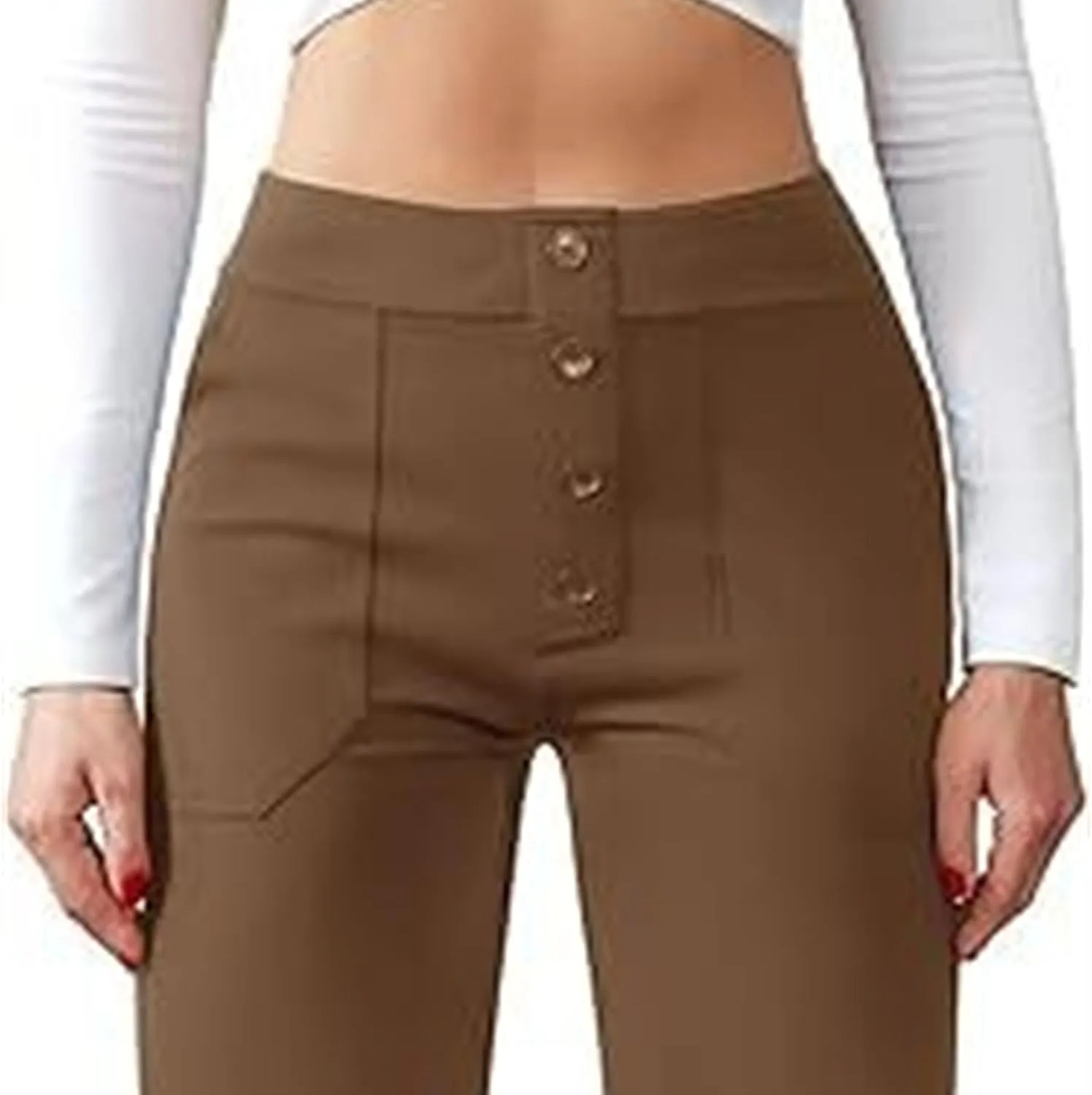 Womens Pants Dressy Casual Womens Work Pants Business Casual Women High Waist Straight Leg Pant